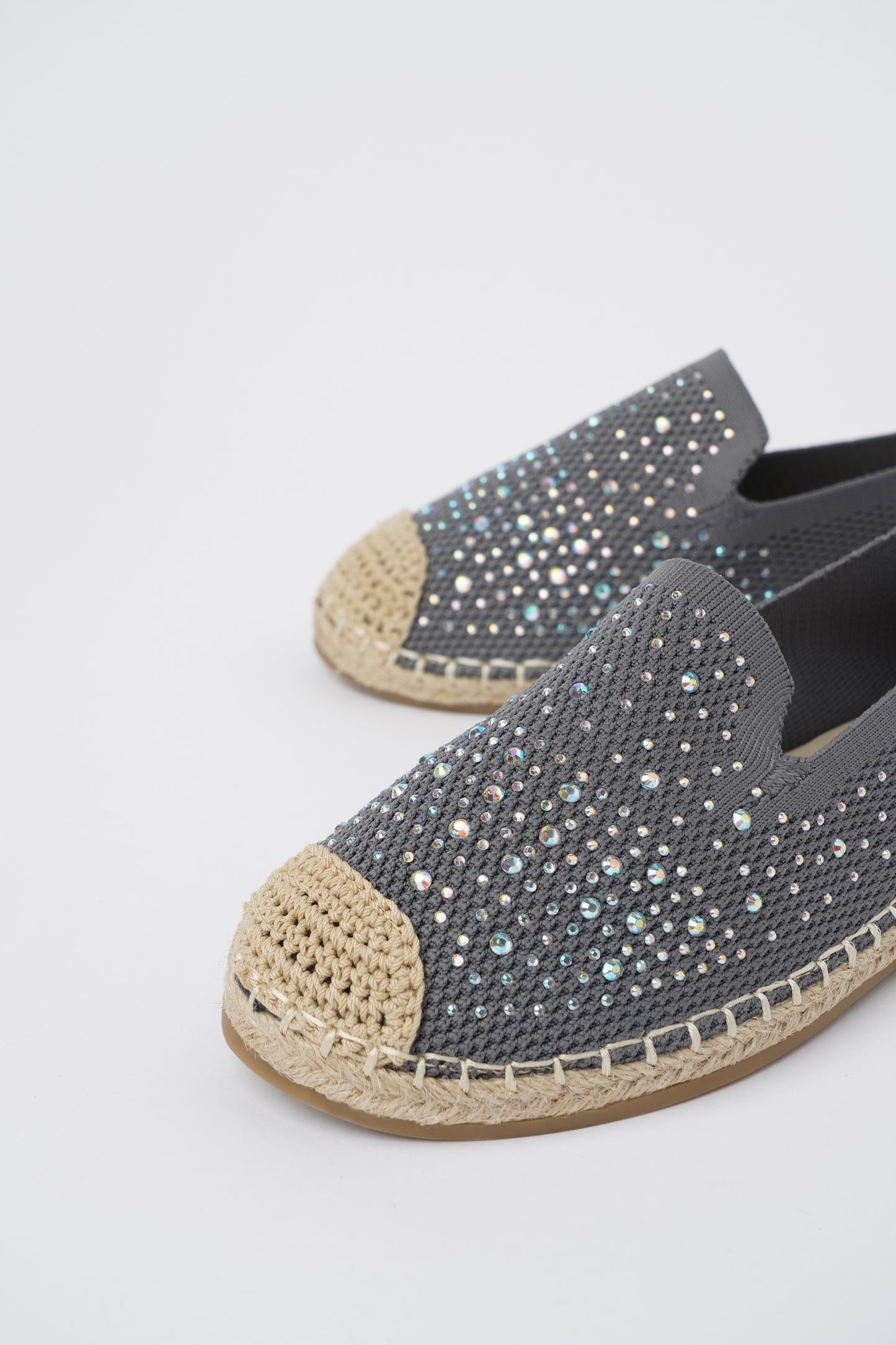 Jove Bedazzled Slip On Grey