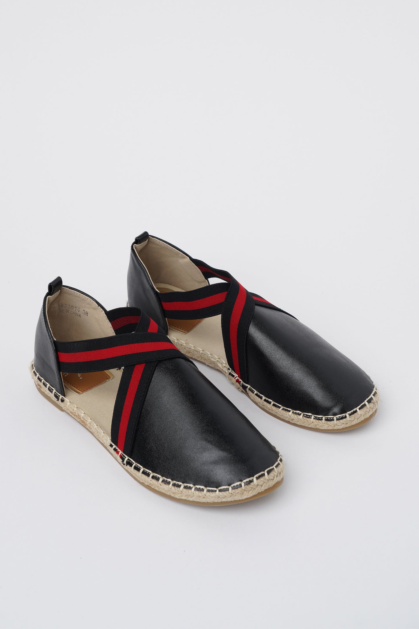 Jove Women's Black Patent Flat with Front Cross Strap