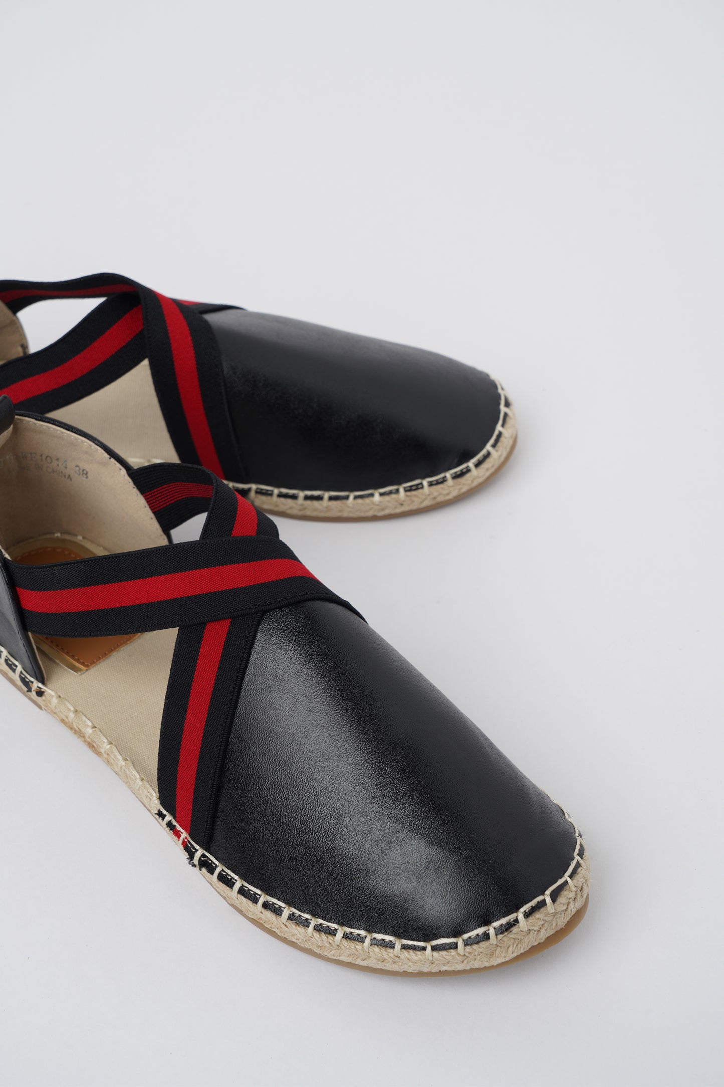 Jove Women's Black Patent Flat with Front Cross Strap