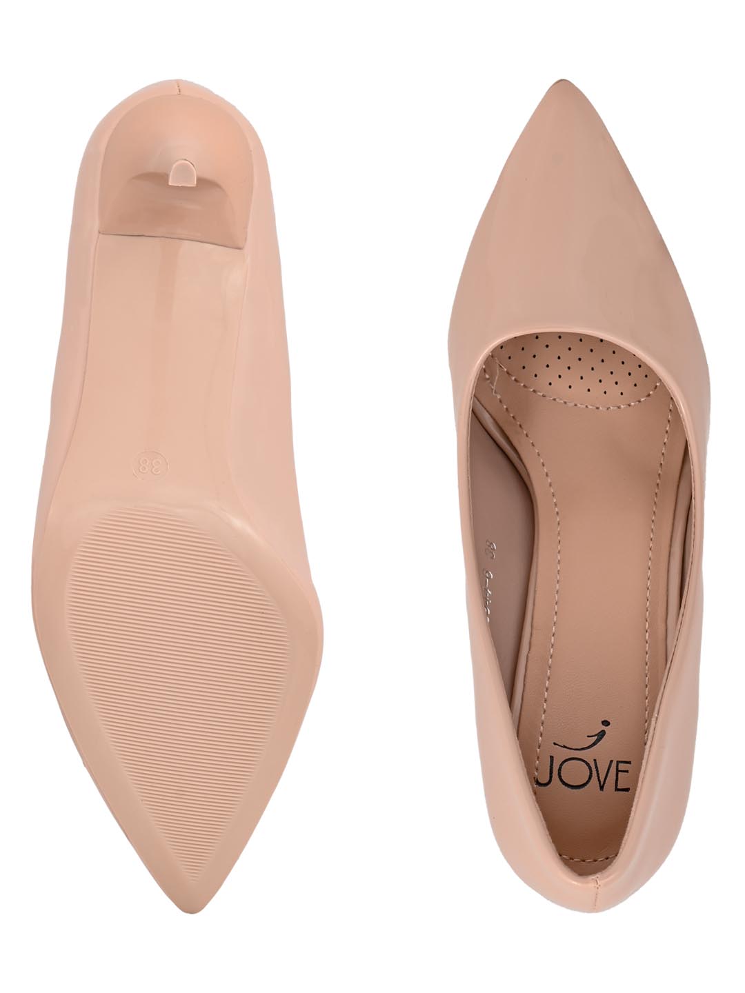 Jove Women's Pointed Toe Pumps Nude