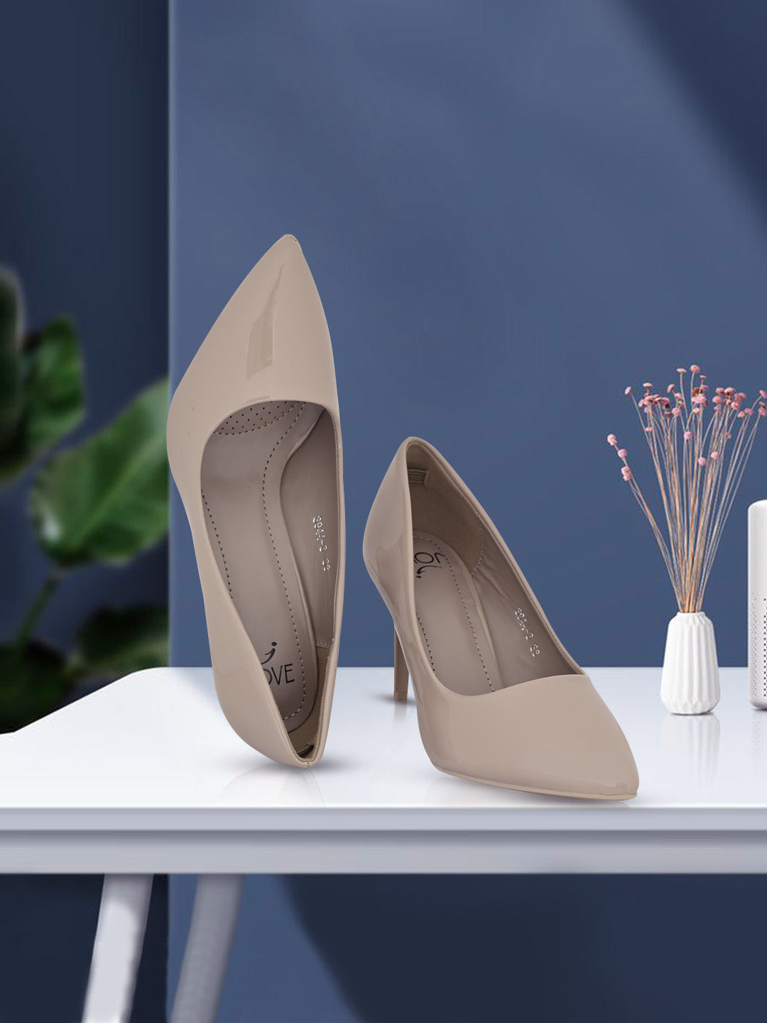 Jove Women's Pointed Toe Pumps Taupe