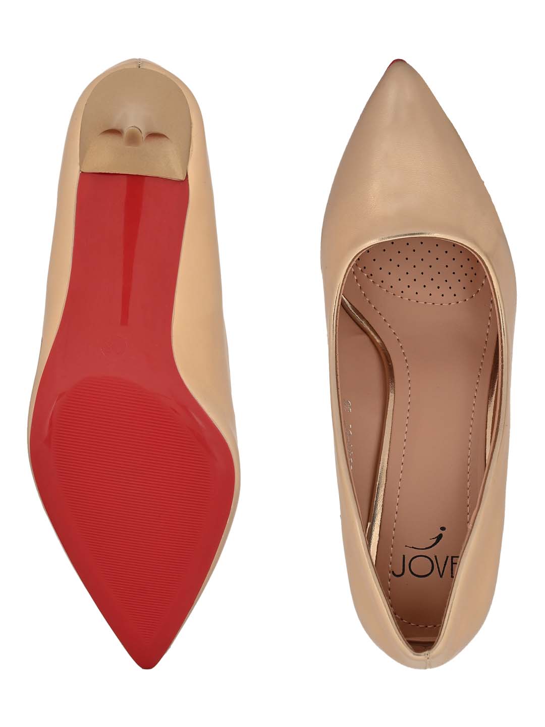 Jove Women's Pointed Toe Pumps Champagne