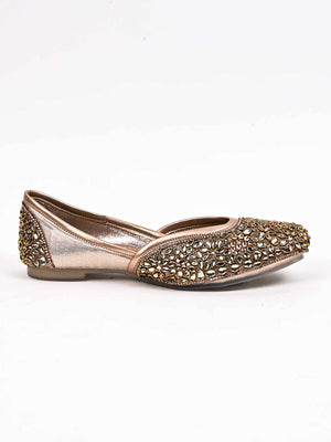 Jove Women's Embellished Mojaris Rose Gold