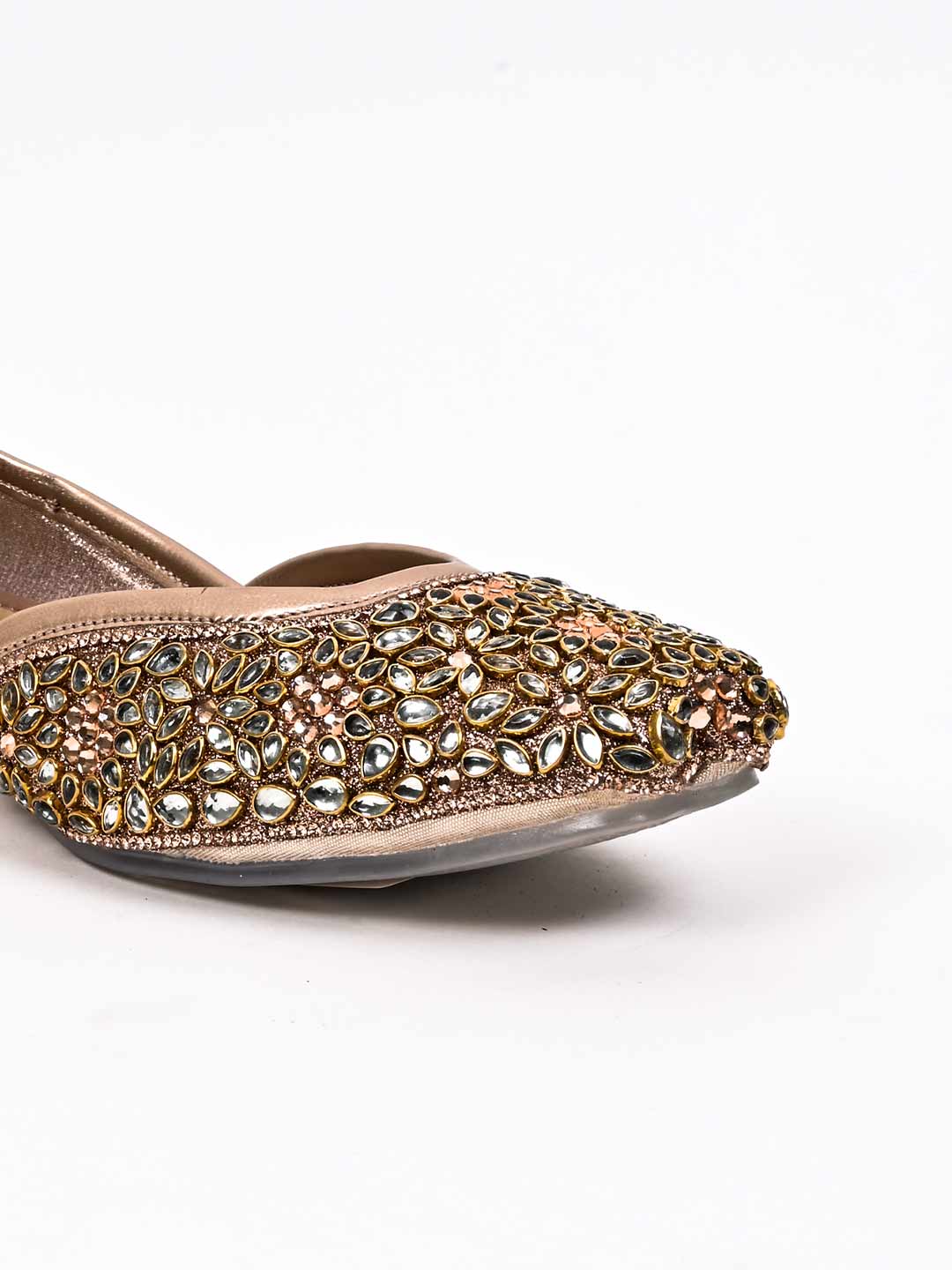 Jove Women's Embellished Mojaris Rose Gold