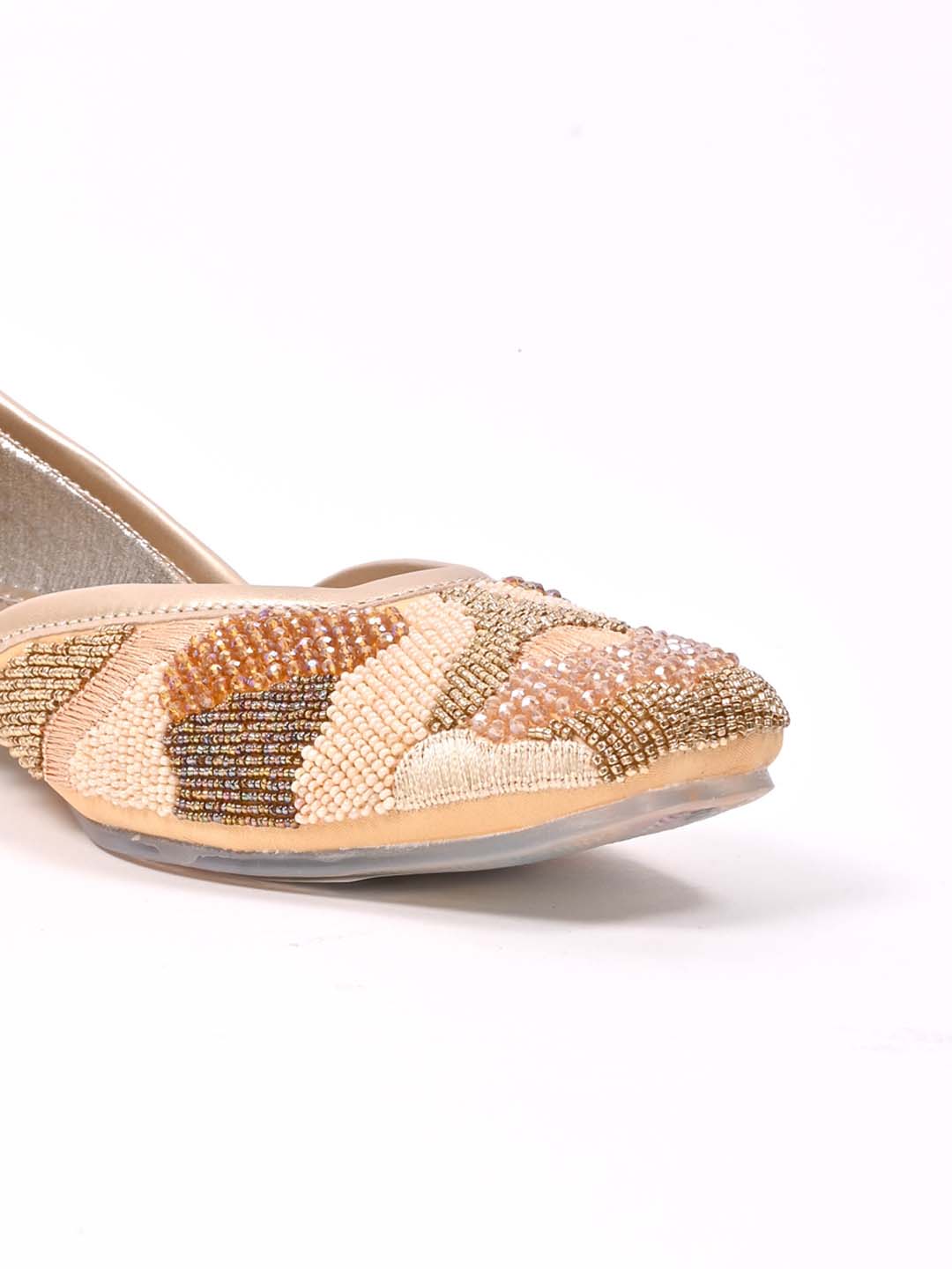 Jove Women's Embellished Mojaris Beige