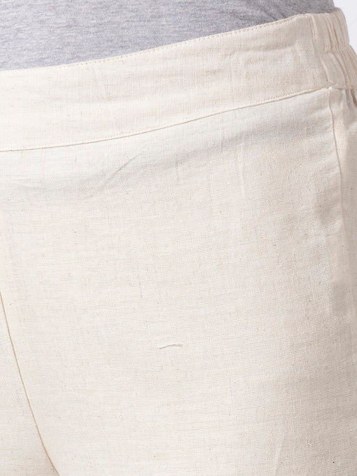Ethnicity Handcrafted Off-White and Black Dotted Palazzo Pants