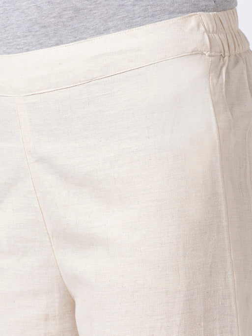 Ethnicity Handcrafted Off-White and Red Dotted Palazzo Pants