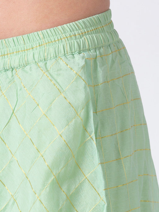 Ethnicity Handcrafted Mint Green Lehenga Skirt with Metallic Details