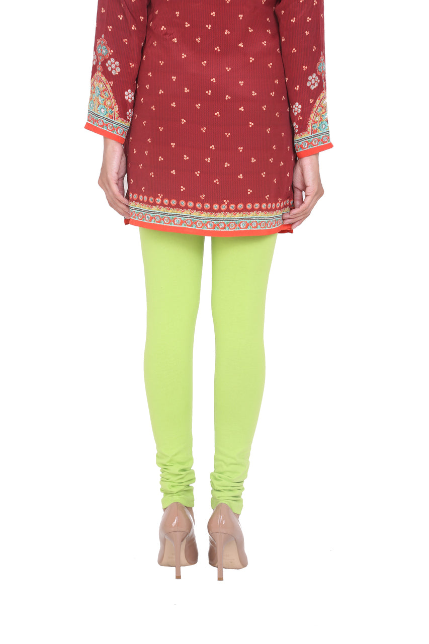Solid Churidar Leggings - Lime Green