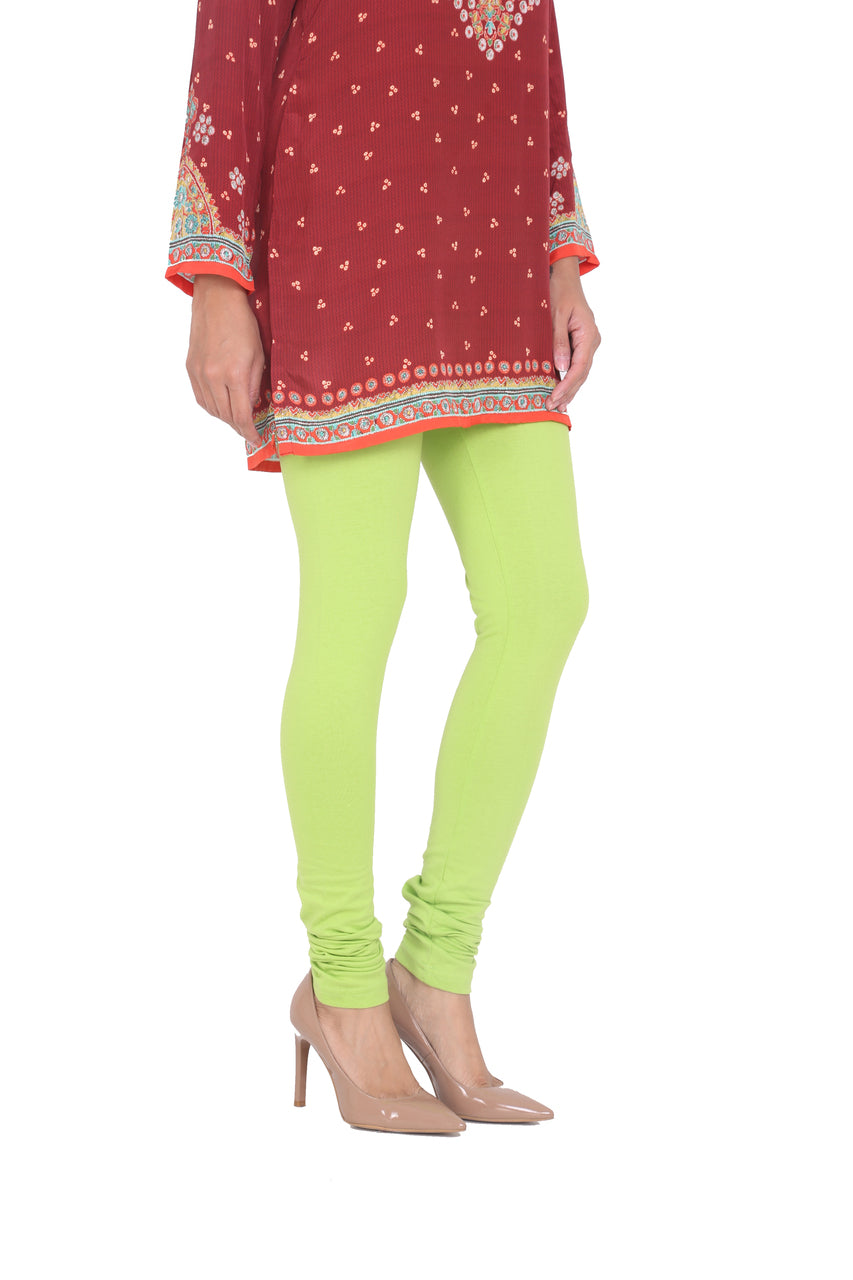 Solid Churidar Leggings - Lime Green