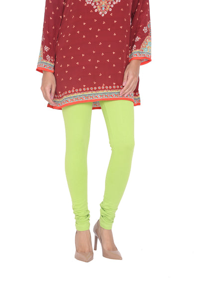 Solid Churidar Leggings - Lime Green