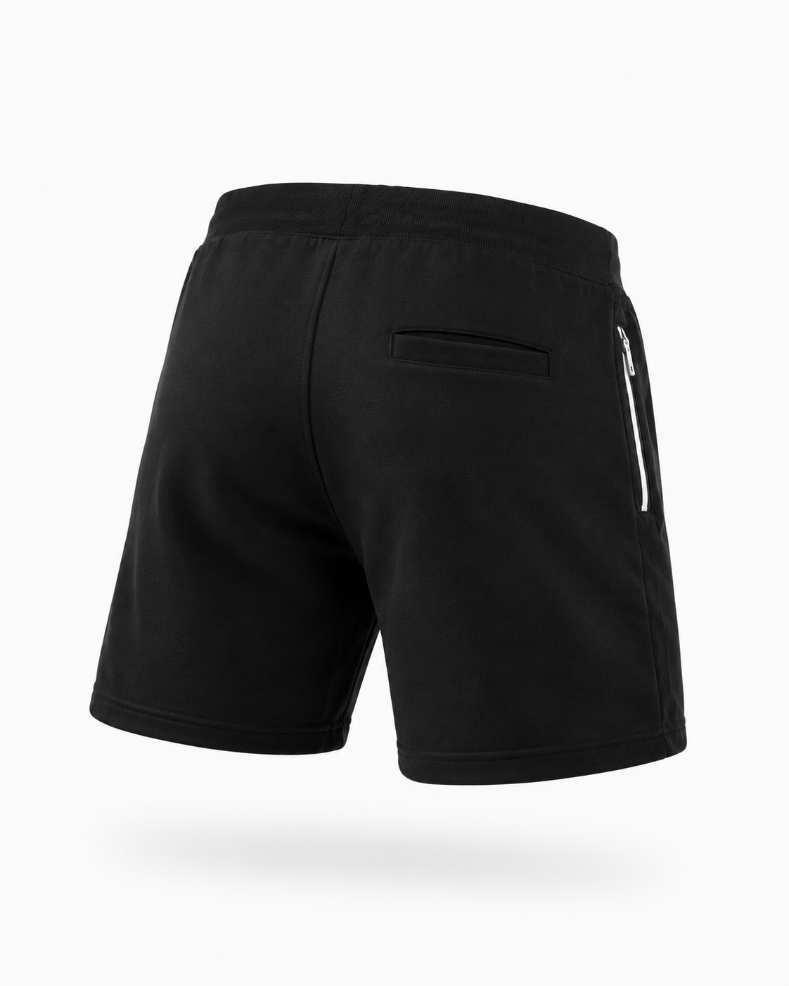 Macho Genie Men’s Jogging Shorts with Zip Pockets (Black)