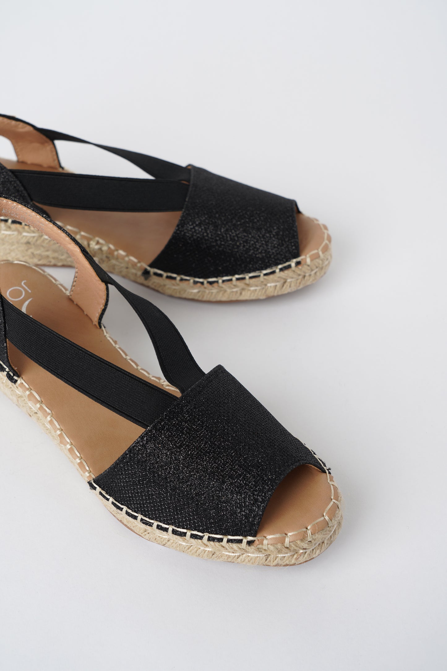 Jove Women's Casual Leather Espadrilles BLACK