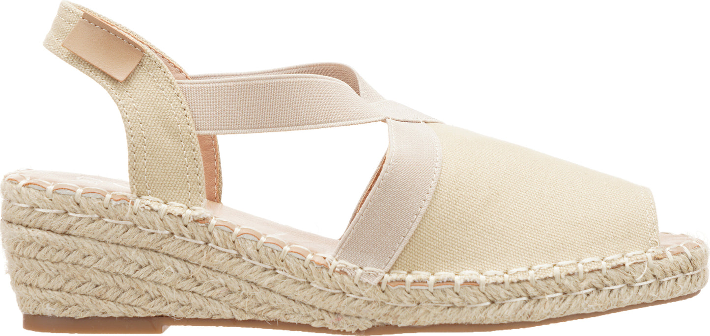 Jove Beige Open-toe Espadrille Wedge
