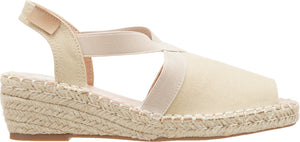 Jove Beige Open-toe Espadrille Wedge
