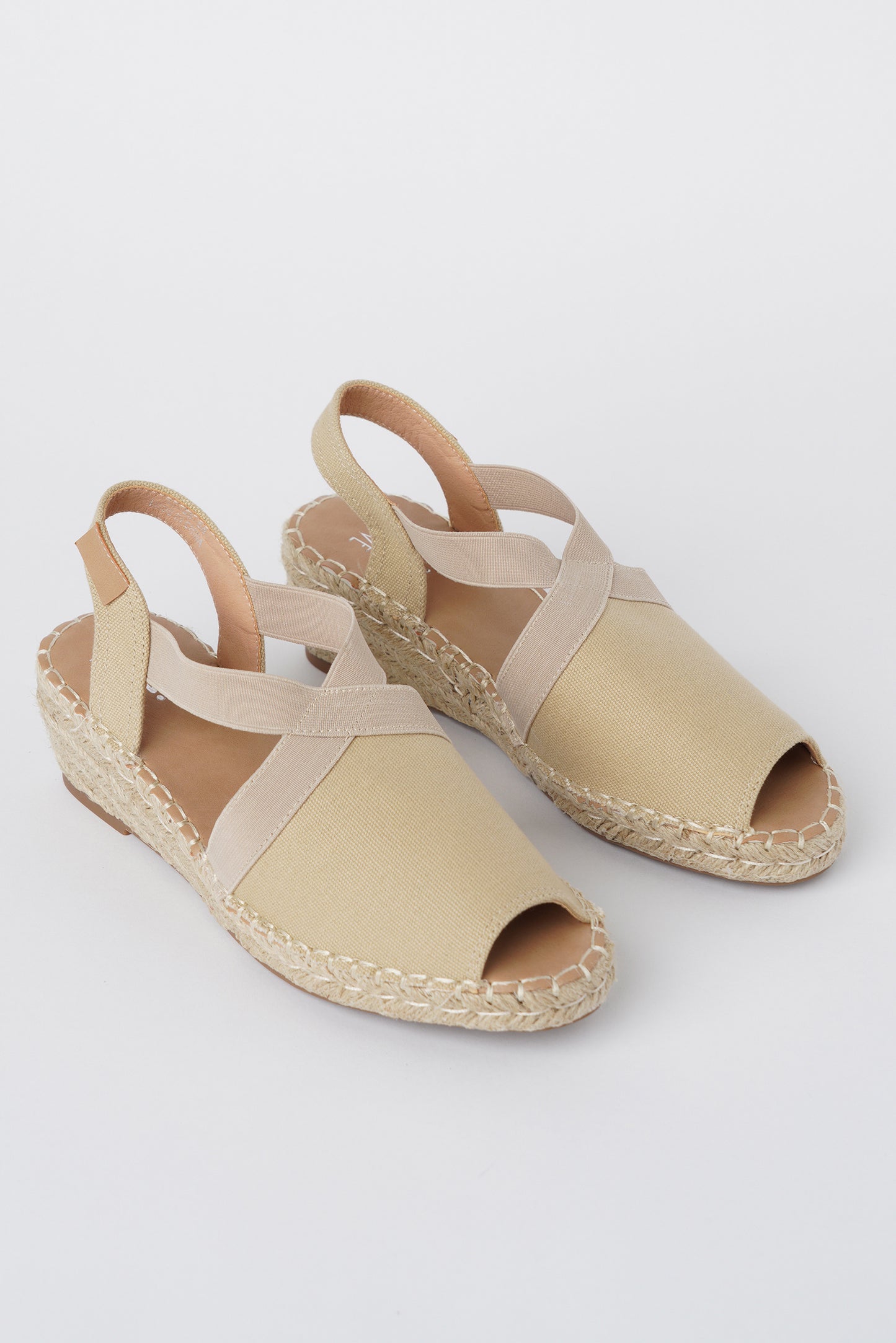 Jove Beige Open-toe Espadrille Wedge
