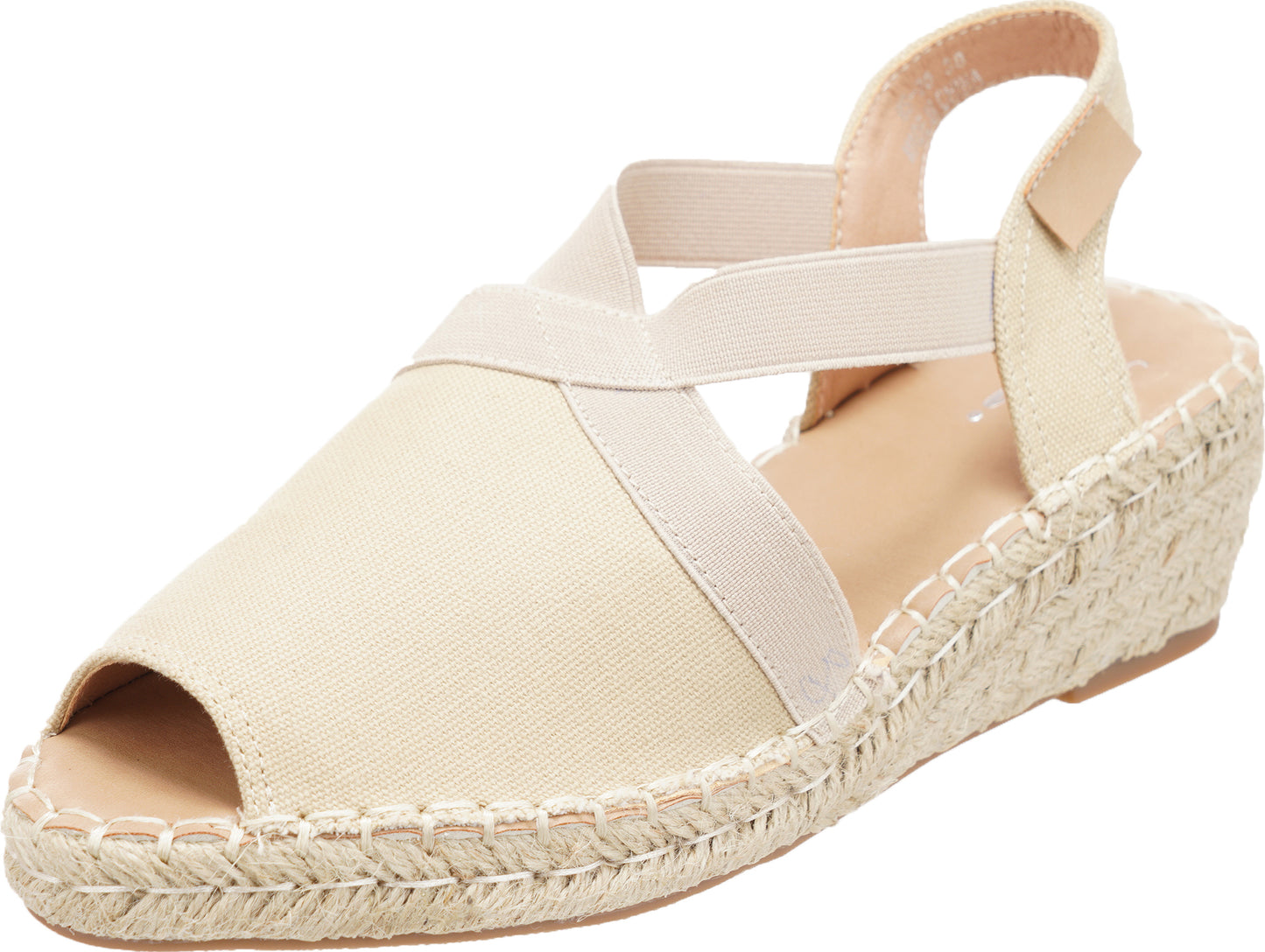 Jove Beige Open-toe Espadrille Wedge