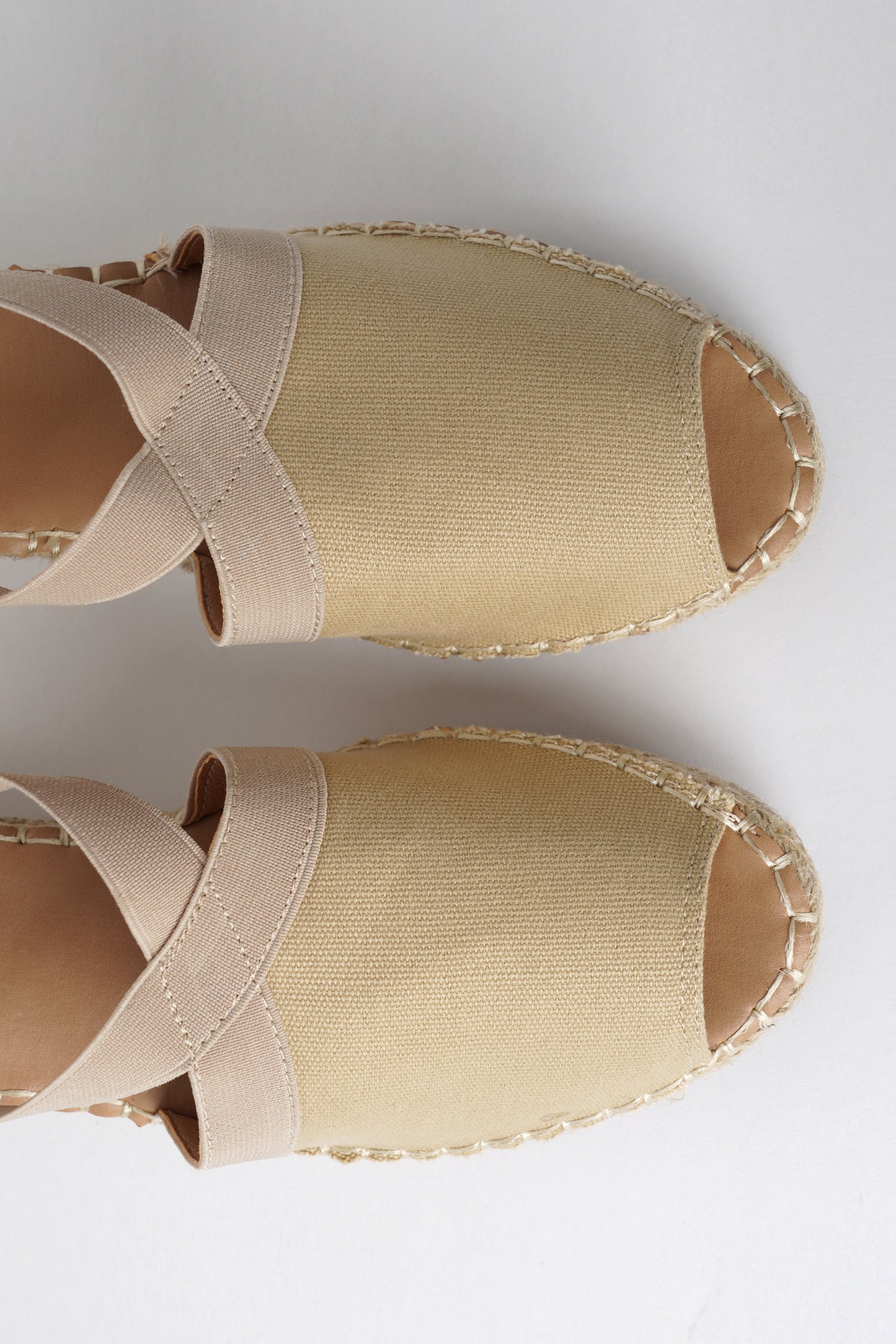 Jove Beige Open-toe Espadrille Wedge