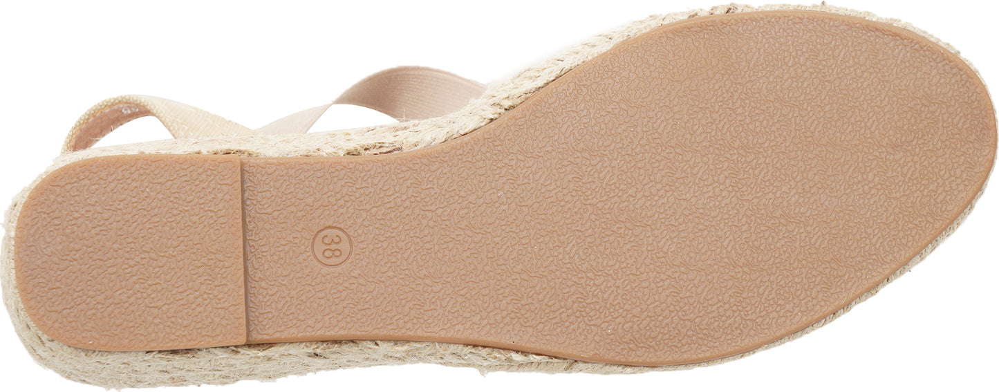 Jove Beige Open-toe Espadrille Wedge