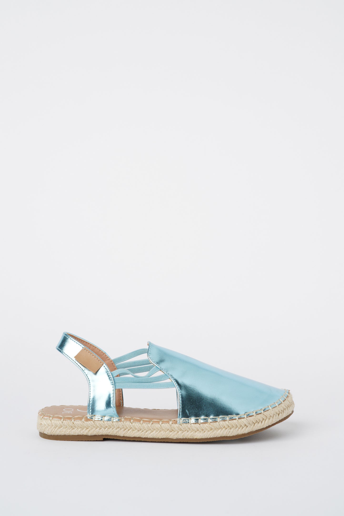 Jove Women's Casual Espadrille Metallic Powder Blue