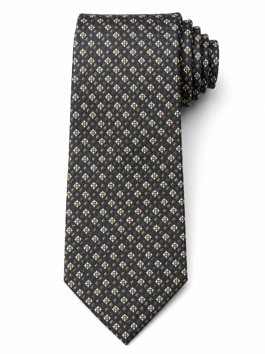 Patterned tie on a white background