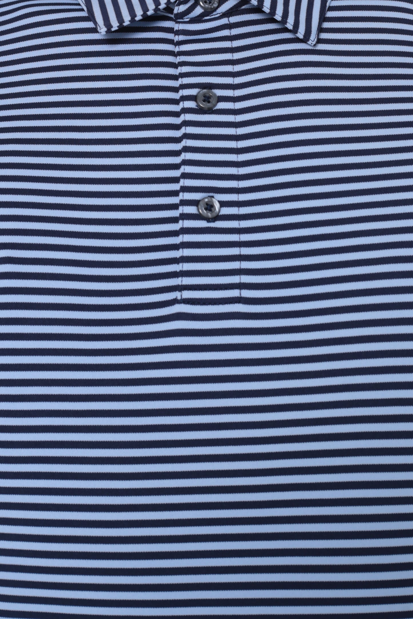 AVA Athletica Men's Polo Collar Moisture-Wick Active Wear Fine Striped T-Shirt Dark Blue
