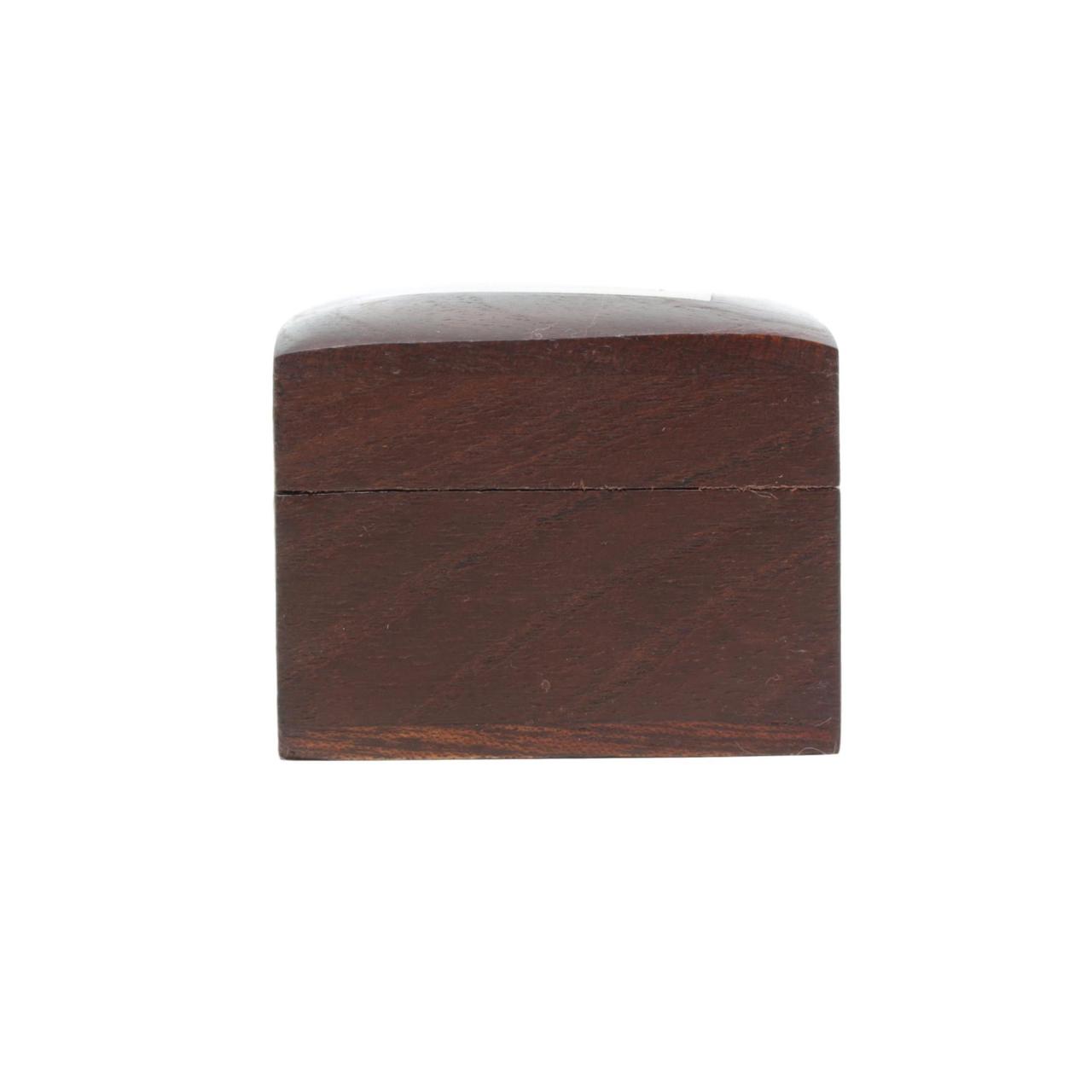 Handmade Pure Wooden Jewelry Box for Wedding and Engagement Rings with Brass Carved Butterfly Design