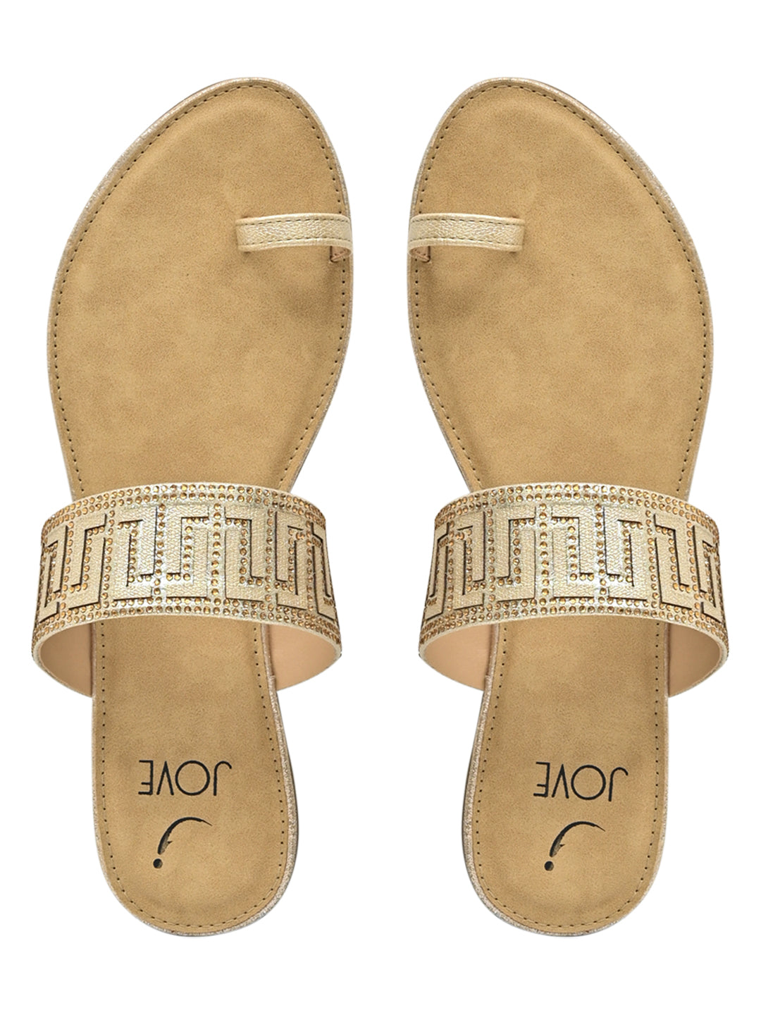 Jove Women's One Toe Sandal Gold