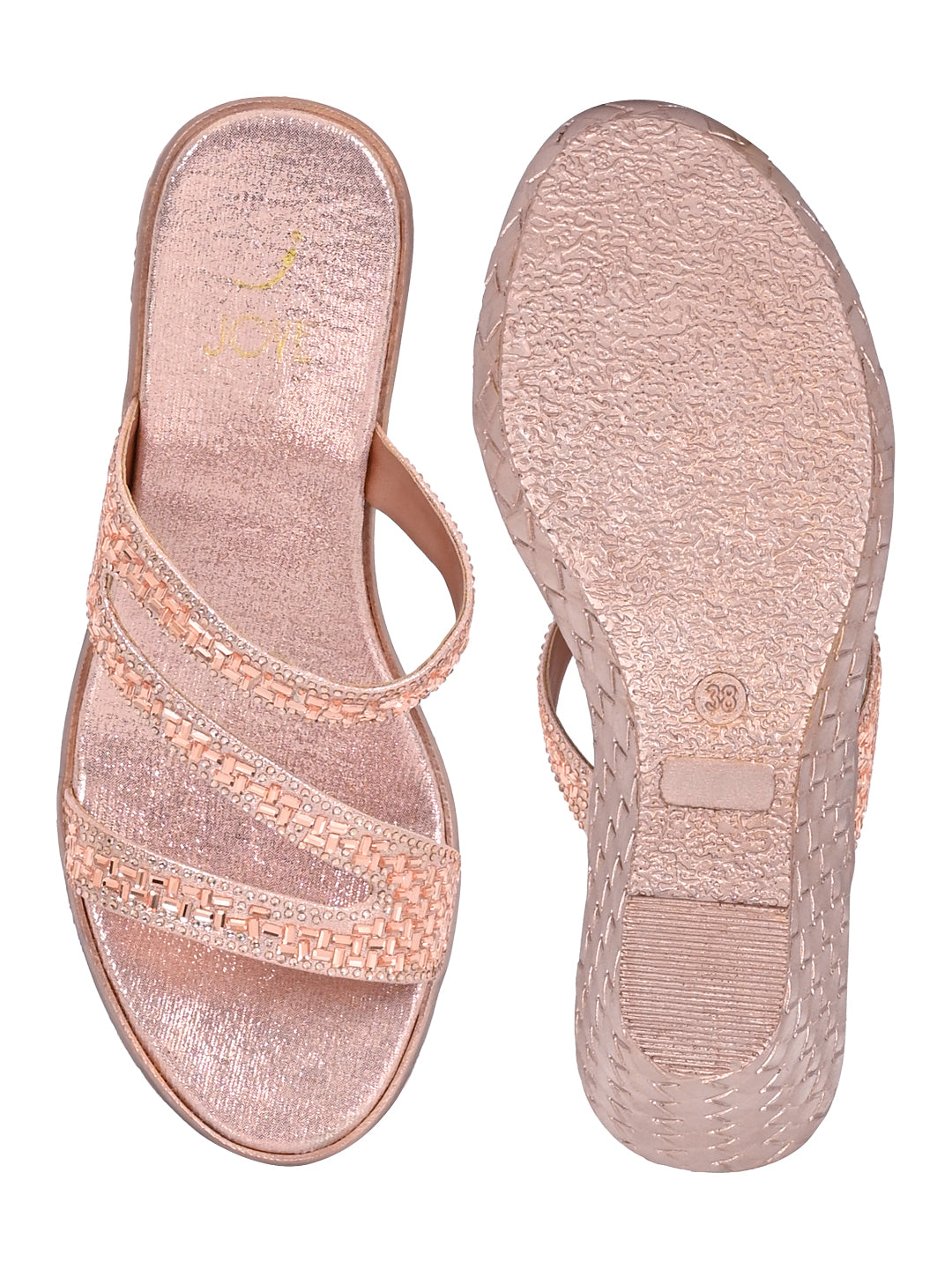 Jove Women's Embelished Wedge Rose Gold