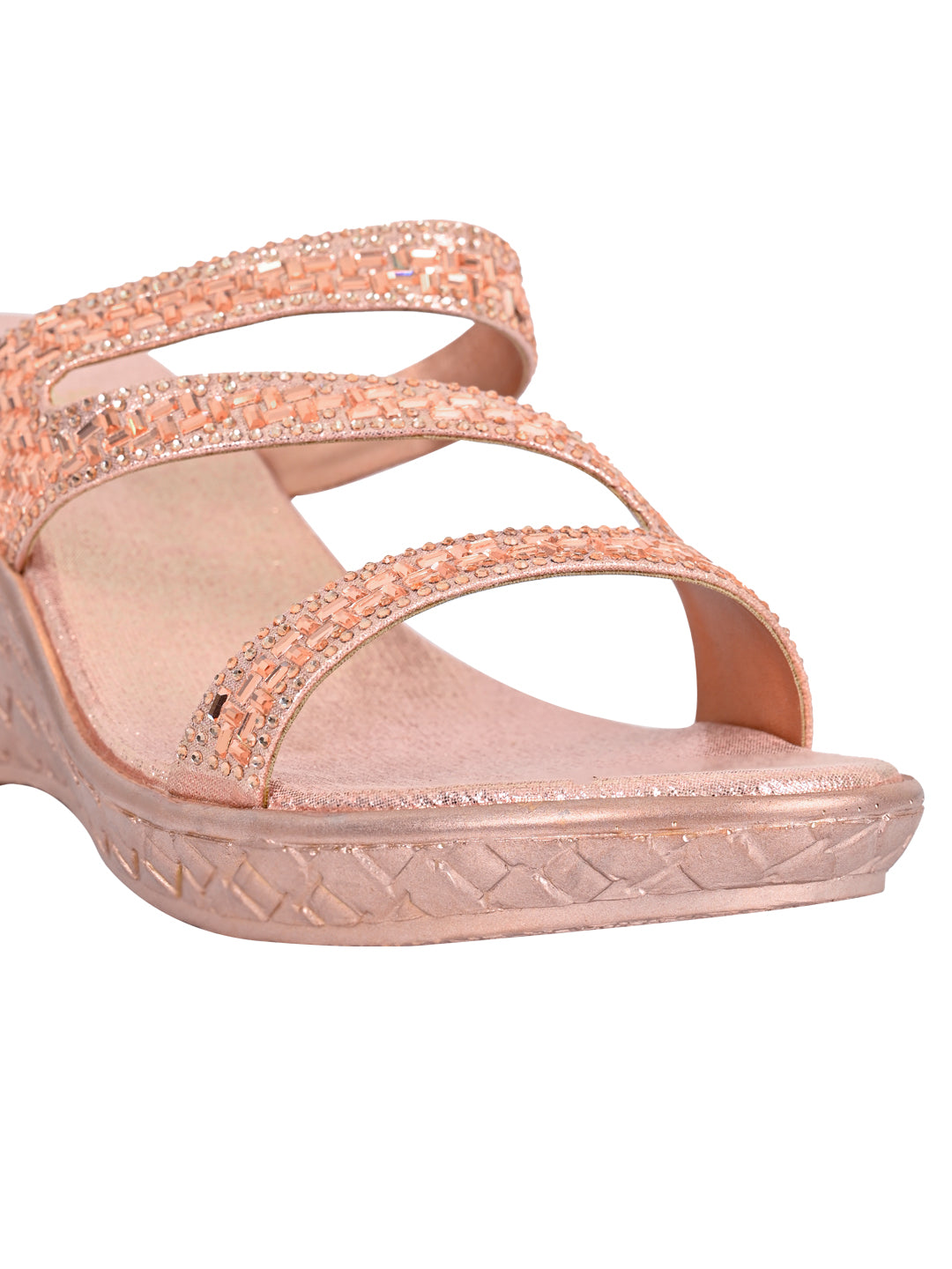 Jove Women's Embelished Wedge Rose Gold