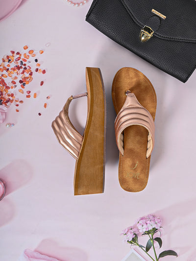 Jove Women's FlipFlop Wedge Rose Gold