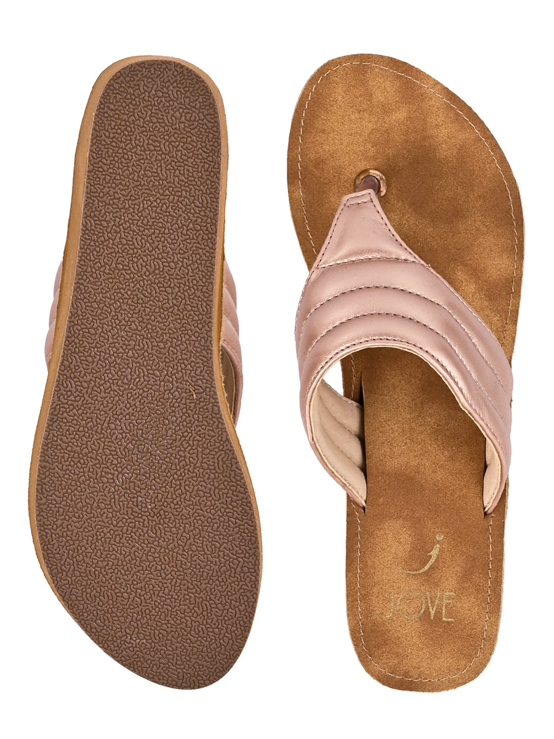 Jove Women's FlipFlop Wedge Rose Gold