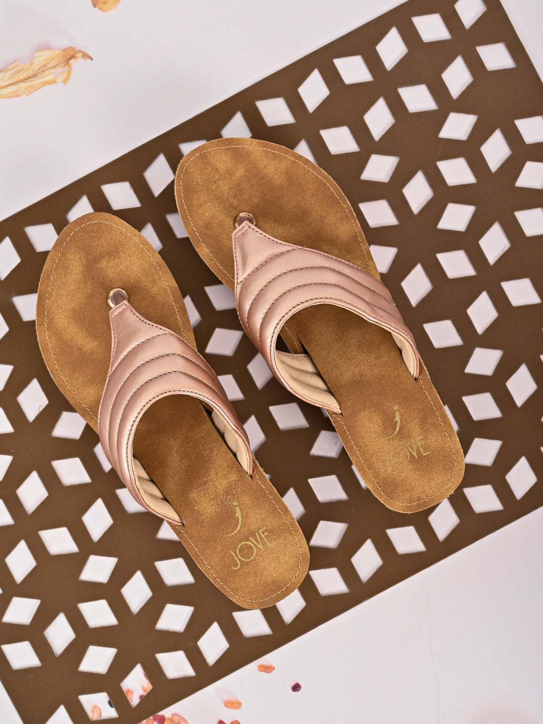 Jove Women's FlipFlop Wedge Rose Gold