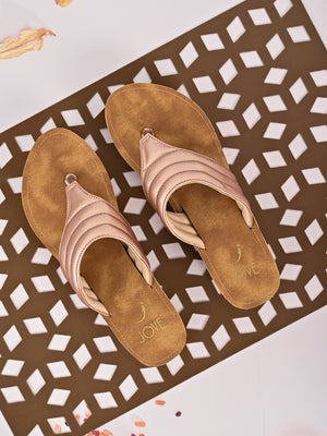 Jove Women's FlipFlop Wedge Rose Gold