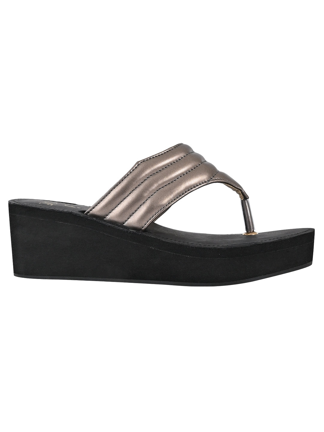 Jove Women's FlipFlop Wedge Gunmetal