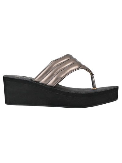 Jove Women's FlipFlop Wedge Gunmetal