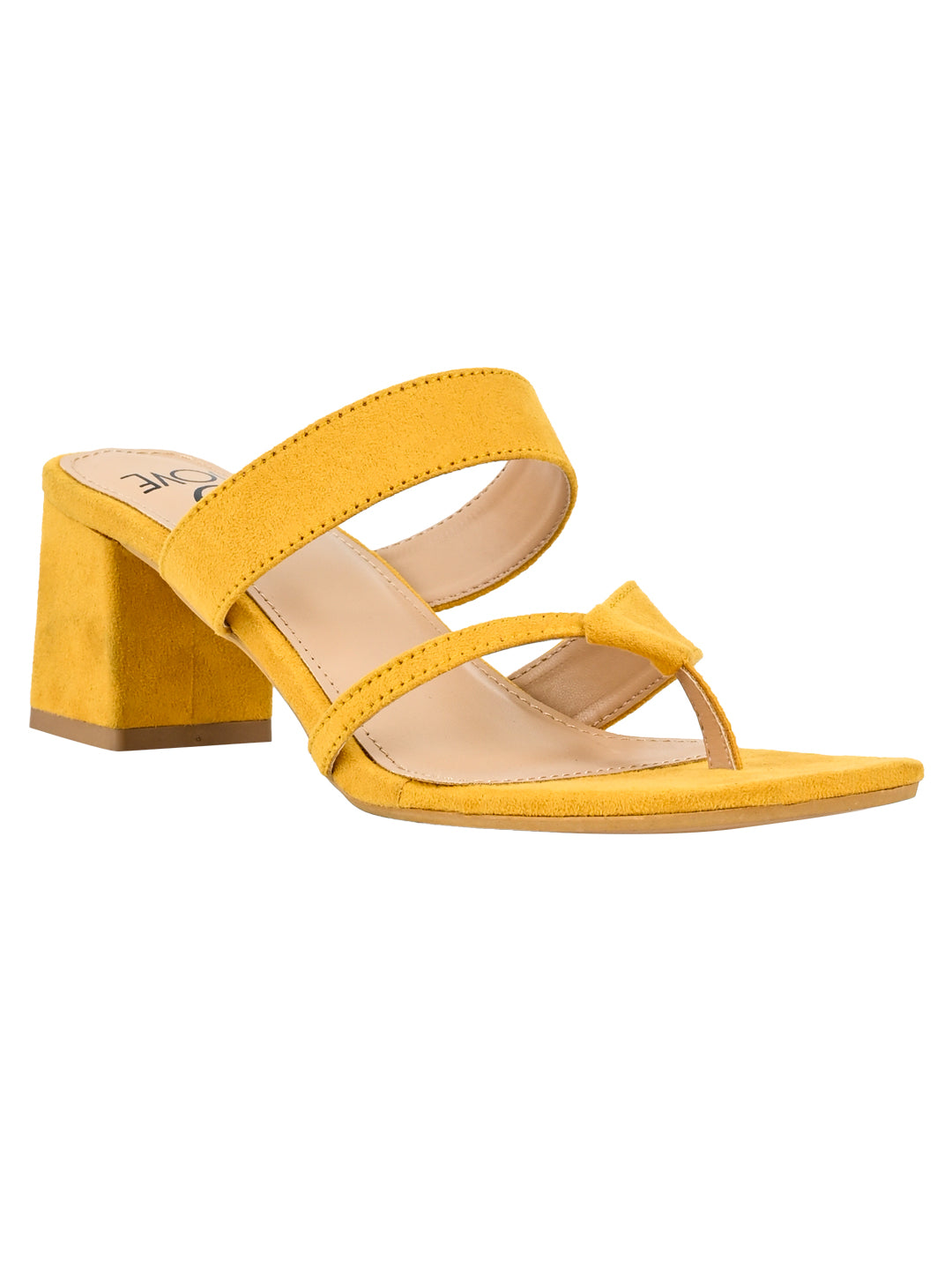 Jove Women's Strappy Block Heels Mustard