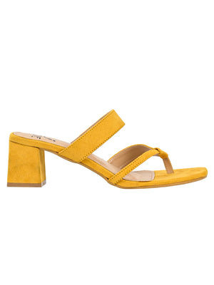 Jove Women's Strappy Block Heels Mustard