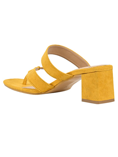 Jove Women's Strappy Block Heels Mustard