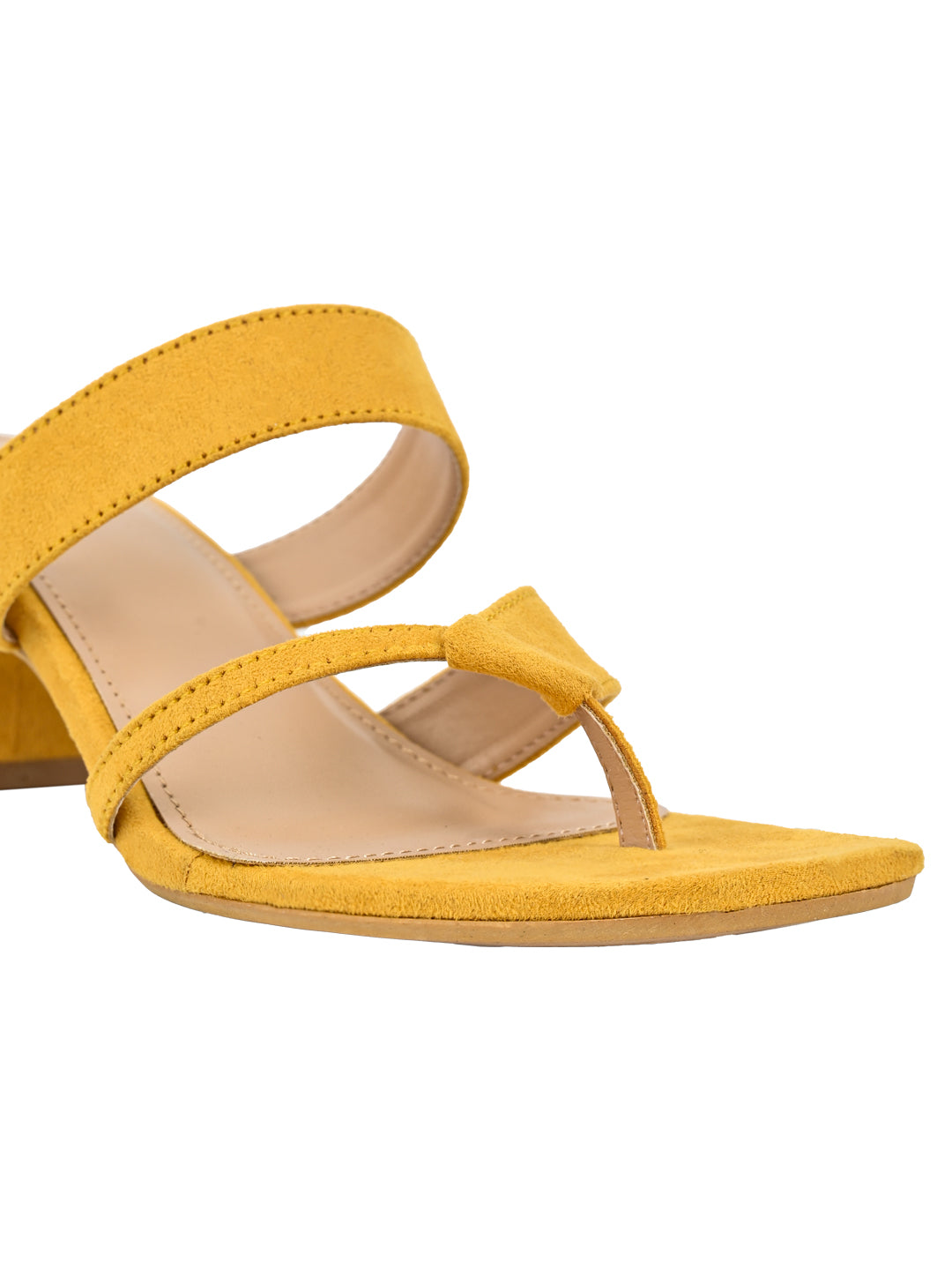 Jove Women's Strappy Block Heels Mustard