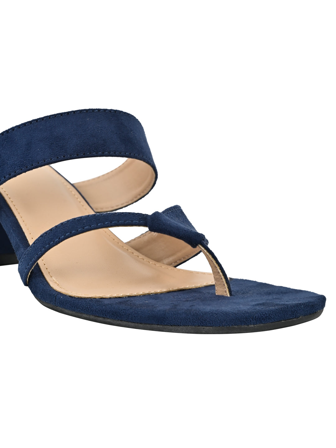 Jove Women's Strappy Block Heels Navy