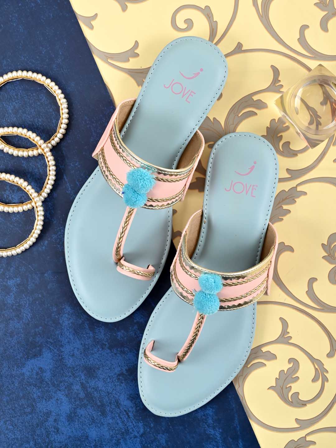 Jove Women's One Toe Sandal Pink