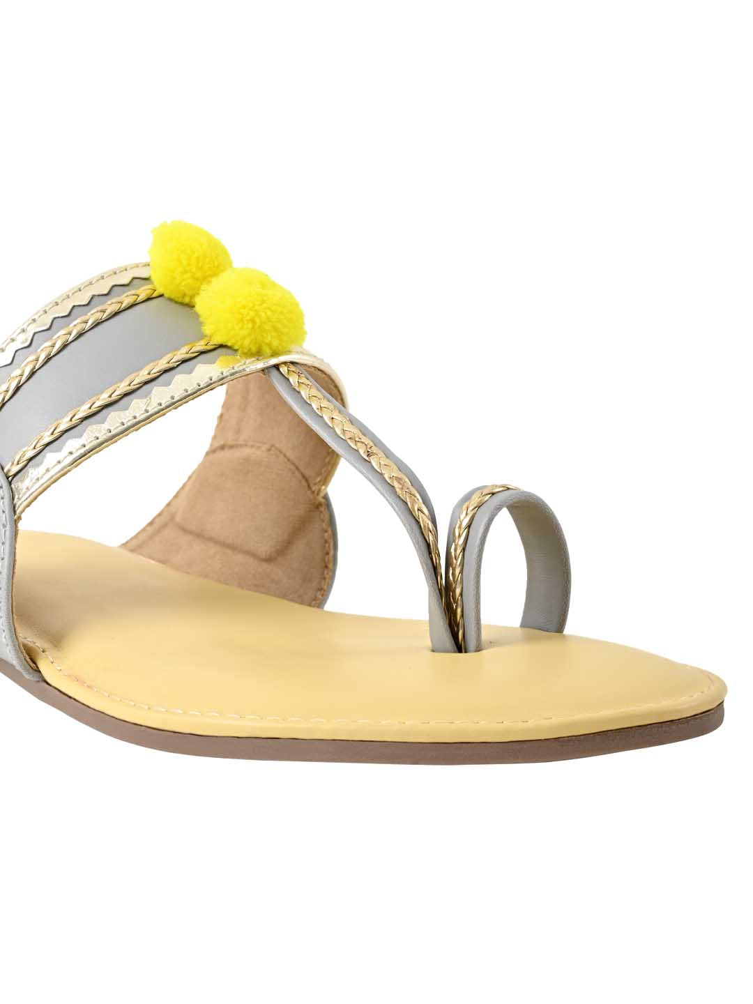 Jove Women's One Toe Sandal Yellow