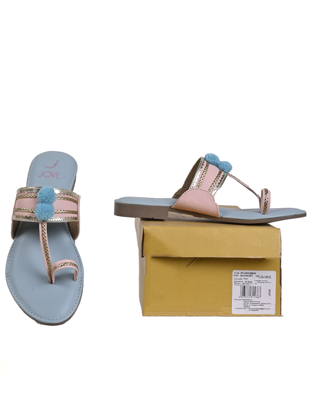 Jove Women's One Toe Sandal Pink