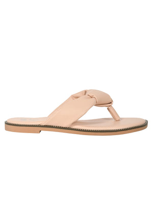 Jove Women's Open Toe Flats Nude