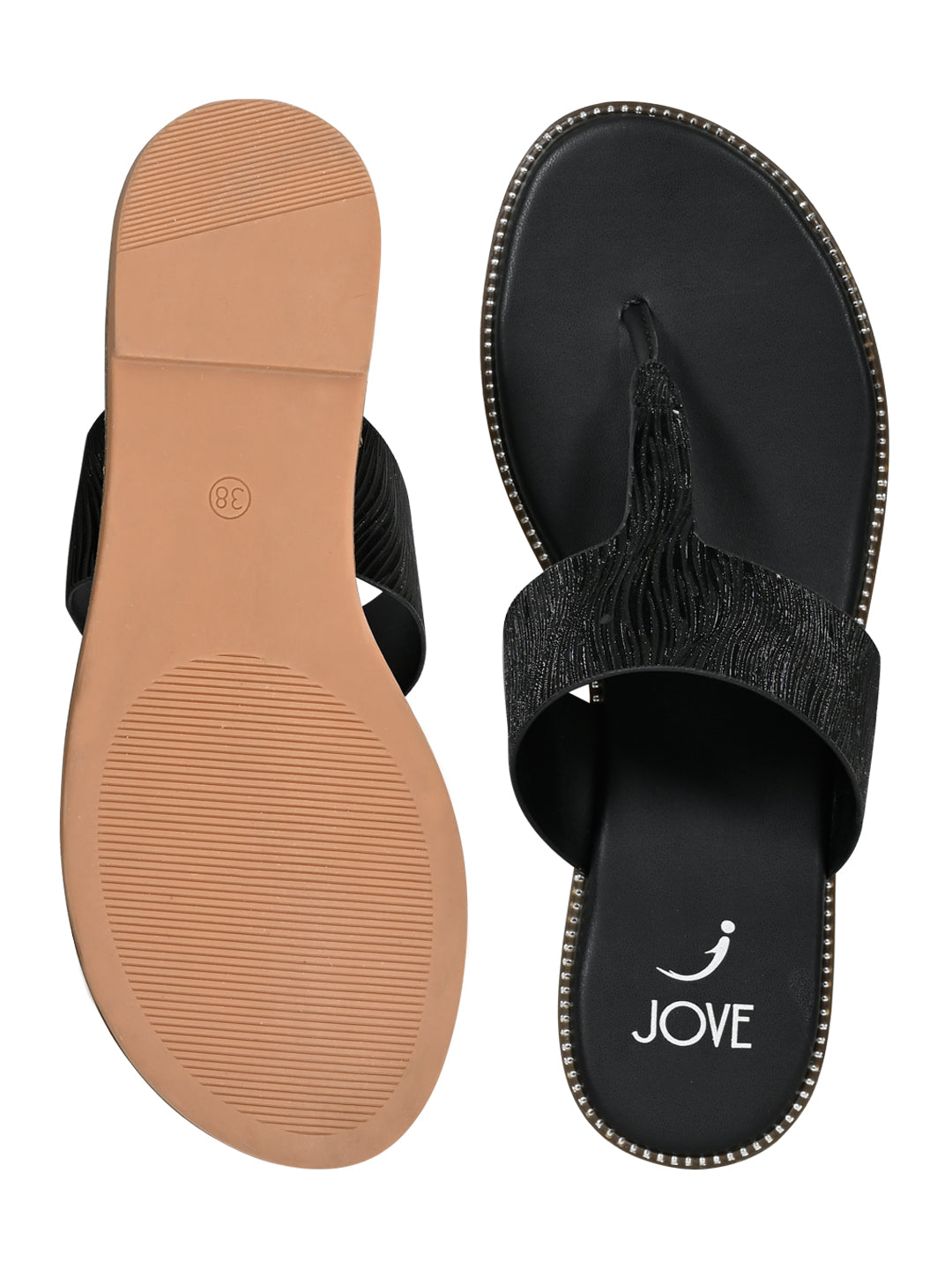 Jove Women's Flat Sandals Black