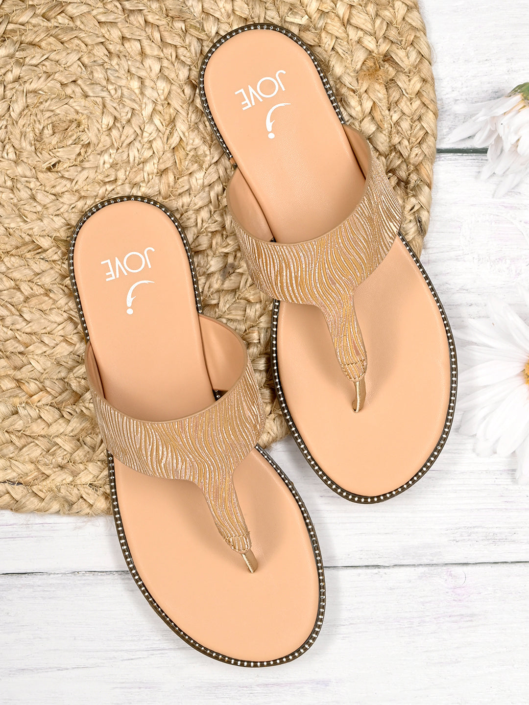 Jove Women's Flat Sandals Gold