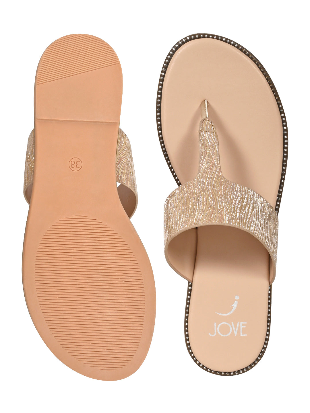 Jove Women's Flat Sandals Gold
