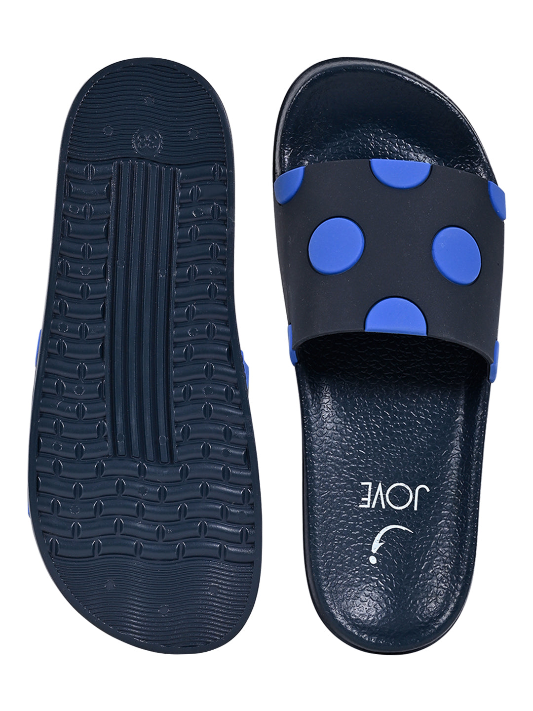 Jove Women's Blue Polkadot Sandals