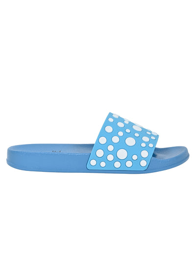 Jove Women's Light Blue Polkadot Sandals